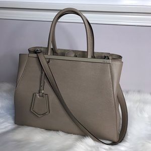 Fendi 2jours Elite Medium Taupe Shoulder Bag